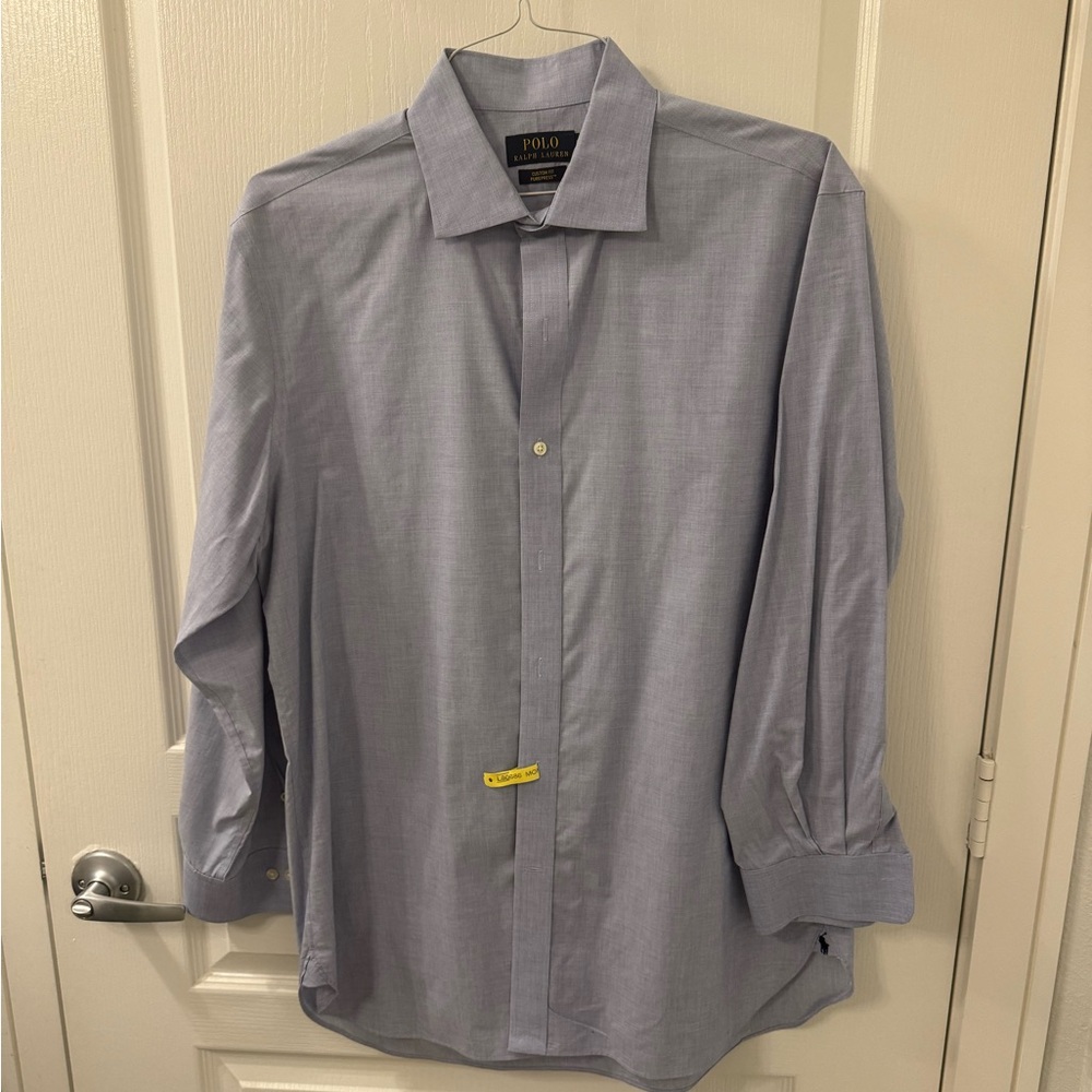 Ralph Lauren Classic Fit Spread Collar Solid Poplin Dress Shirt  size 16.5/34